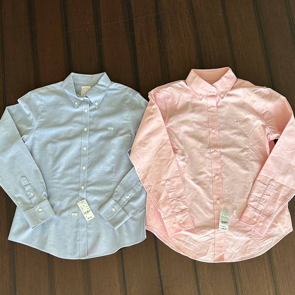 Brooks Brothers Light Blue and Light Pink Button-Down Cotton Shirts NWT!